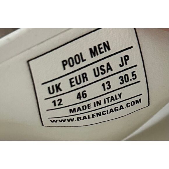 BALENCIAGA MEN'S POOL SLIDE SANDAL IN WHITE BLACK - Picture 14 of 14